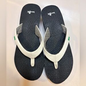 Sanuk Gray and White Sandals